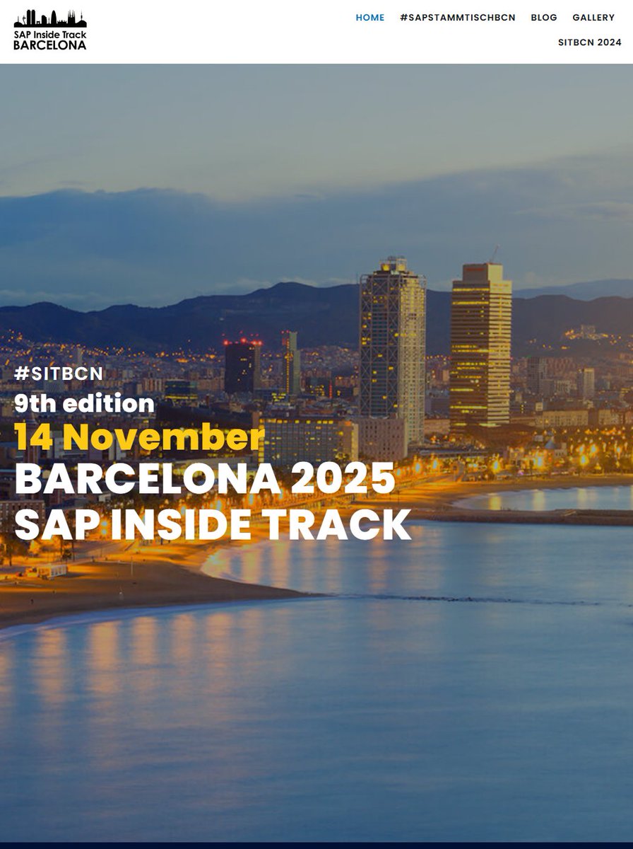 Only 59 days to go until #SAP Inside Track Barcelona   November 14th, preparations are underway and the agenda is taking shape.

The event will take place in #Barcelona, an excellent opportunity to combine learning from leading SAP experts with discovering the cultural and