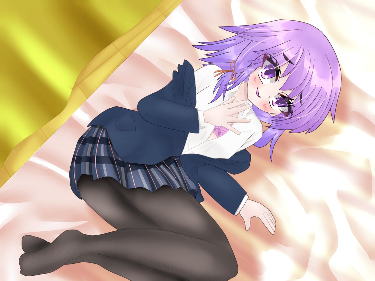 #oc #一次創作 #イラスト 
#絵柄好みって人にフォローされたい 
イラストの再掲。
保健室でサボる女の子😈 