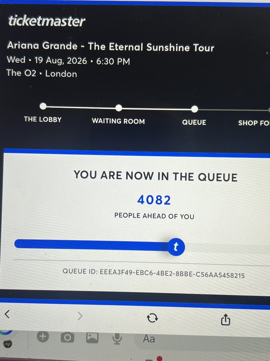 massivenapa's tweet photo. So close yet so far!! Stuck for 15 minutes now!
@ArianaToday @TicketmasterUK https://t.co/I9zJgCRL3t