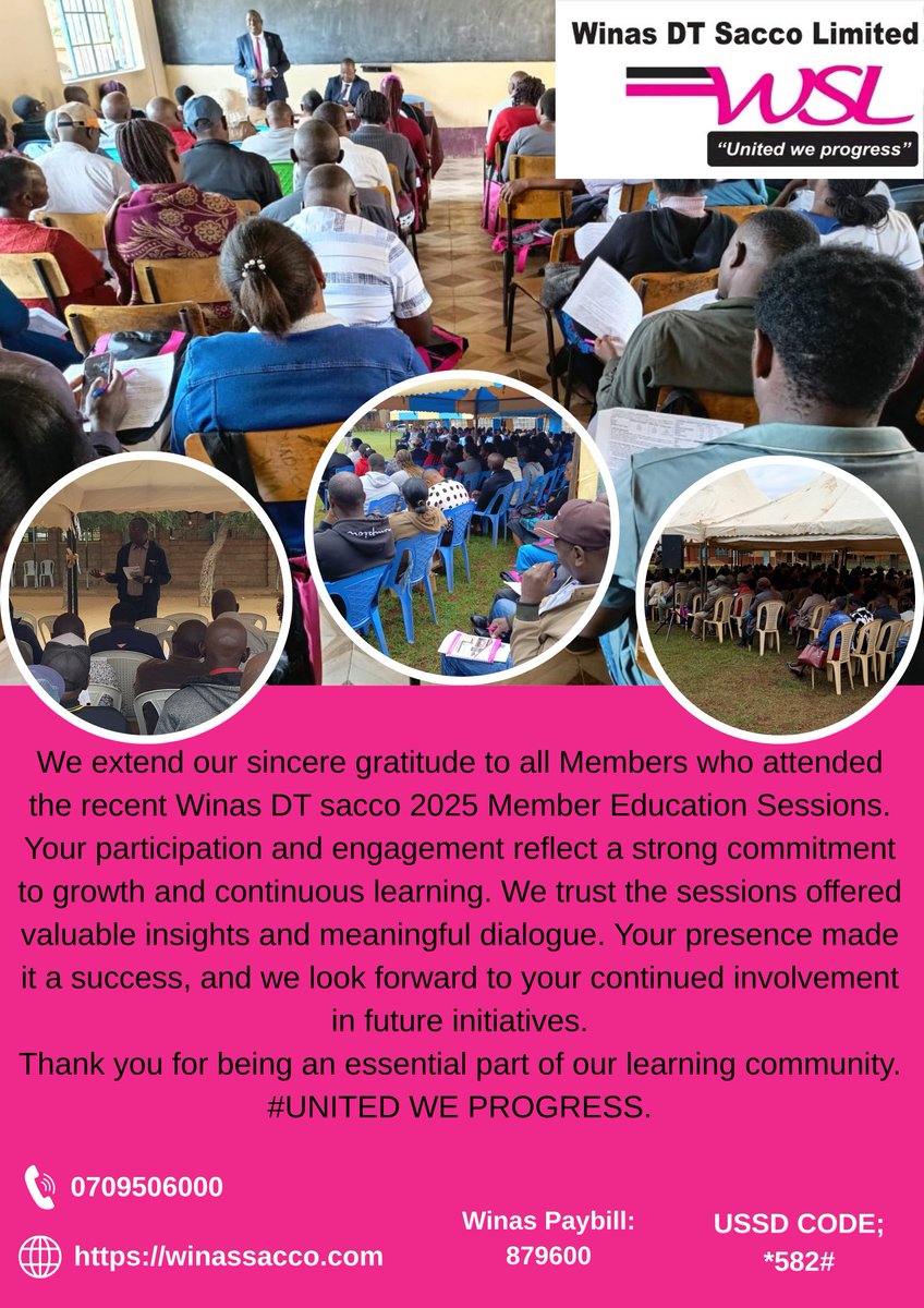 We take this chance to convey our gratitude to all our members who attended the recently held 2025 member education forums. Thank you for your continued patronage. Asanteni Sana.

#UnitedWeProgress