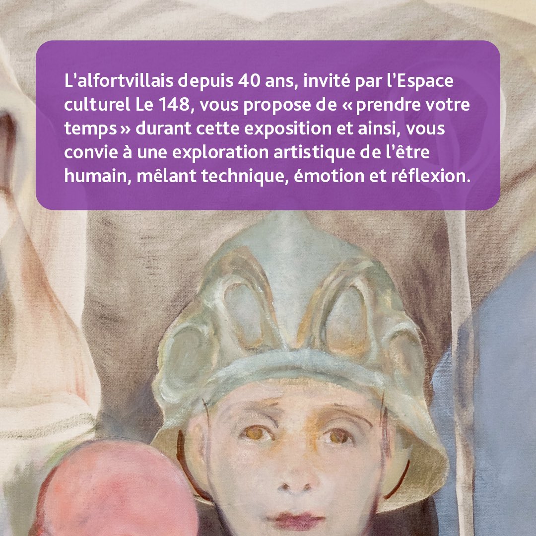 🎨 Philippe Guérin, peintre de l’intime et du monumental
 Alfortvillais depuis 40 ans, Philippe Guérin présente ses œuvres monumentales à l’Espace culturel Le 148, dans le cadre des 140 ans de la Ville.
👉 Architecte de formation, passionné par les fresques de Michel-Ange, il a