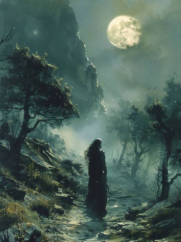 🖤🖤🖤
#FairyTaleTuesday

The Moon up yonder shone and shone, just as she does now, and when she shone she lighted up the bog-pools, so that one could walk about almost as safe as in the day.
But when she didn't shine, out came the Things that dwelt in the darkness and went about