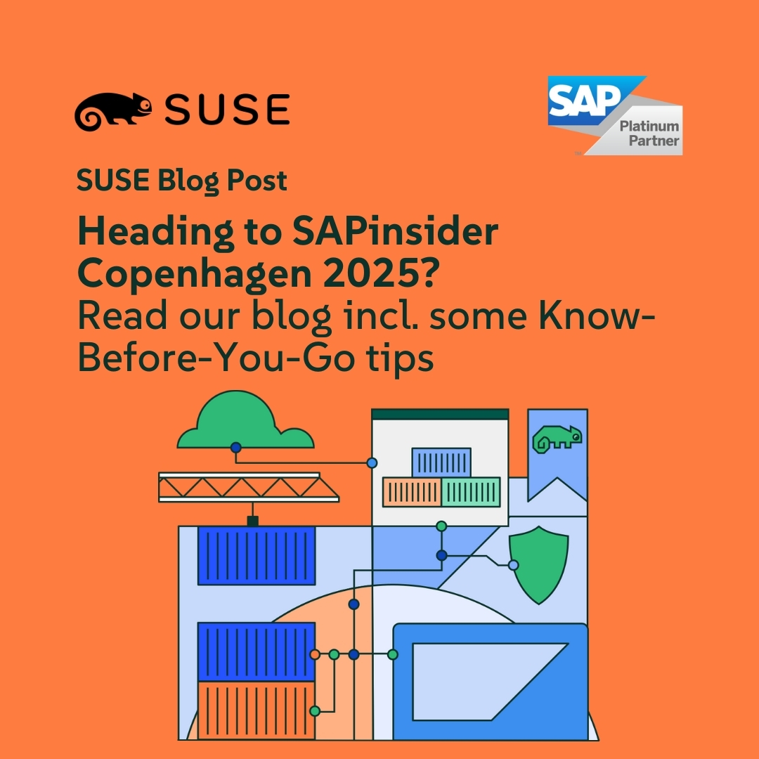 🇩🇰 SUSE is heading to #SAPinsiderEMEA in Copenhagen!
🧠 Modernize SAP with containers, AI &amp; hybrid cloud 🎮 Visit Booth #200 for live demos + games 🎟️ Use code SUSEVIP for a discount
📅 Oct 1–3 | 🔗 okt.to/2N9PJv
#SAP #HybridCloud #AI #Linux #EnterpriseTech #SUSE
