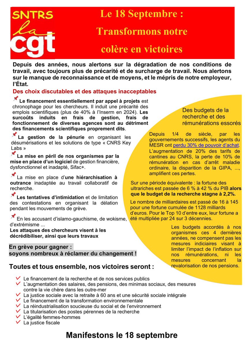 SNTRS CGT INSERM tweet media