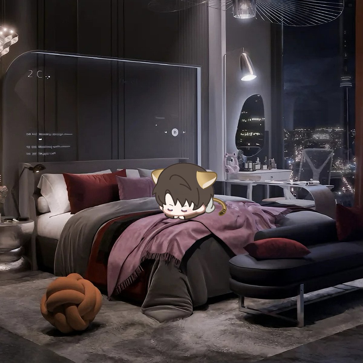 がおにゃん、自分のベッドでよく眠れなくて妹の部屋に潜り込んだ🐈💤
妹の匂い嗅ぐと安心して、眠くなっちゃう…

#恋と深空 #マヒル