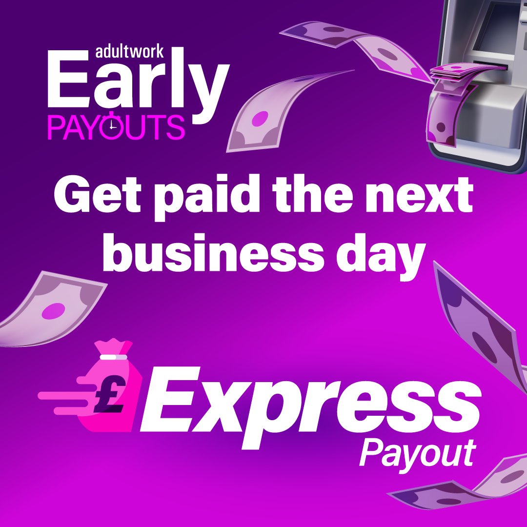 AdultWorkcom's tweet photo. 💸 Get paid daily with Express Payouts! 

Our talented members, you can now enjoy your earnings the very next business day, along with weekly and twice weekly options on https://t.co/kIKB6rq8oB. 🤑

◼️Log in & request your payout >> https://t.co/ZFo3ywfs49
◼️Learn more >> https://t.co/9RlyT7KnGb

#news