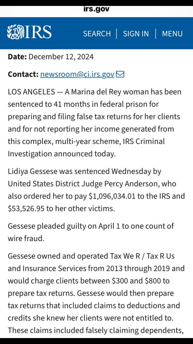 eritrean_post's tweet photo. Lidiya Gessese, a California-based Tigrayan PR activist, was sentenced to 41 months in prison for tax fraud involving over $1.6 million. During the Tigray war she bribed several politicians of the democratic party to influence US policies towards #Eritrea and #Ethiopia #TPLF https://t.co/q6BQadpaLN