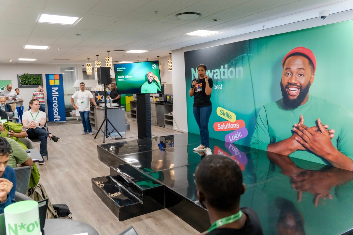 Nedbank's tweet photo. Innovation is alive at #NedbankGT!
We’ve kicked off our internal #NovationHackathon, 2 days of ideation, collaboration & cloud-first creation. With support from #Avo, #Otinga.io, #OfferZen, #NTTDataInc., #Azure, #AWS, our GT teams are building the future of banking. Let’s hack! https://t.co/4KpcX3SdDJ