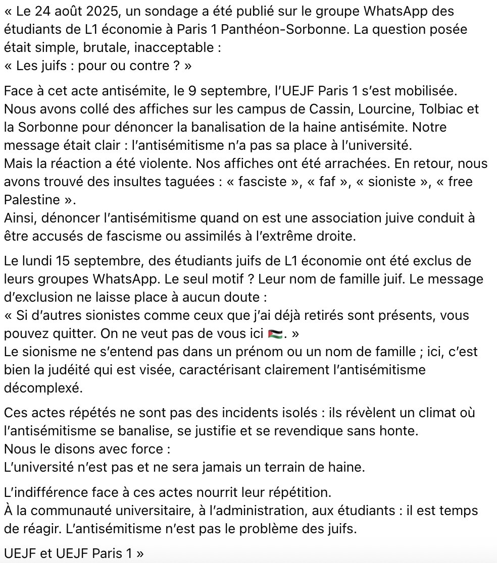 Une terrifiante histoire qu'on trouve sur le site de l'UEJF. Il va falloir réagir très fortement.