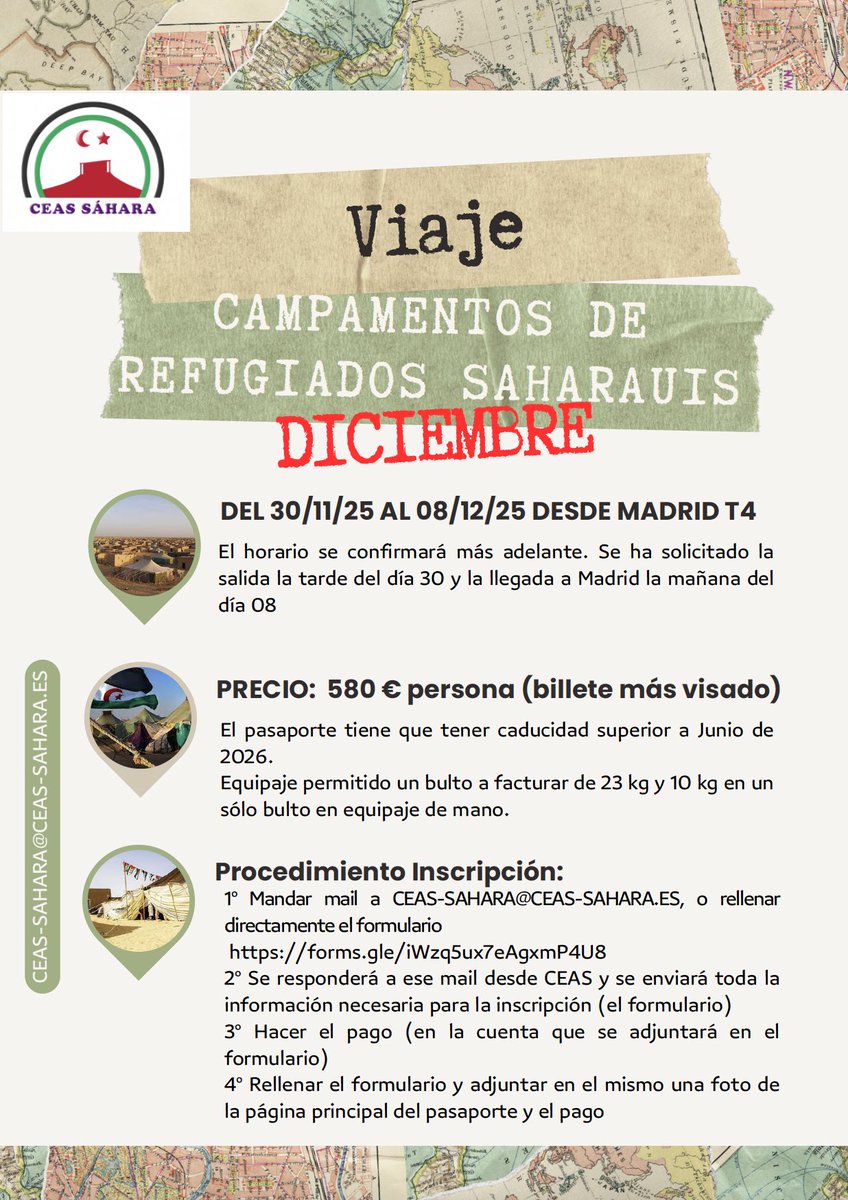 Próximo viaje a los campamentos de refugiados saharauis organizado por <a href="/CEASsahara/">CEAS SAHARA</a>. No podemos olvidar a las más de 200.000 personas refugiadas por culpa de la ocupación del régimen marroquí. Inscríbete, ayuda.