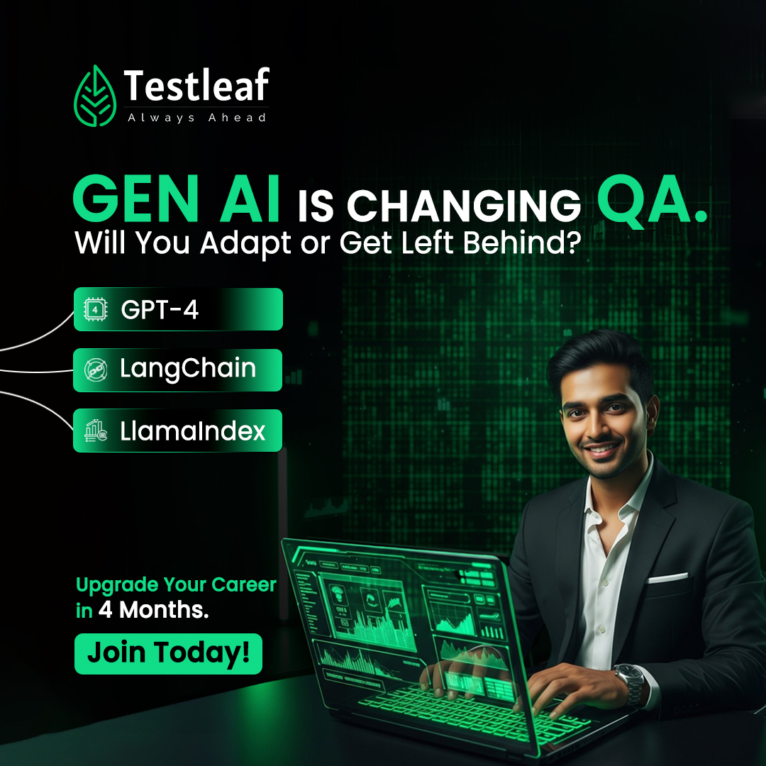 Testleaf1's tweet image. 🚀 Gen AI is rewriting the rules of QA.

The question is — will you evolve with it or stay behind?

Upgrade today. Join now!
📞 89254 11172

#testleaf #generativeAI #artificialintelligence #machinelearning #softwaretesting #testautomation #qualityassurance #qaengineer