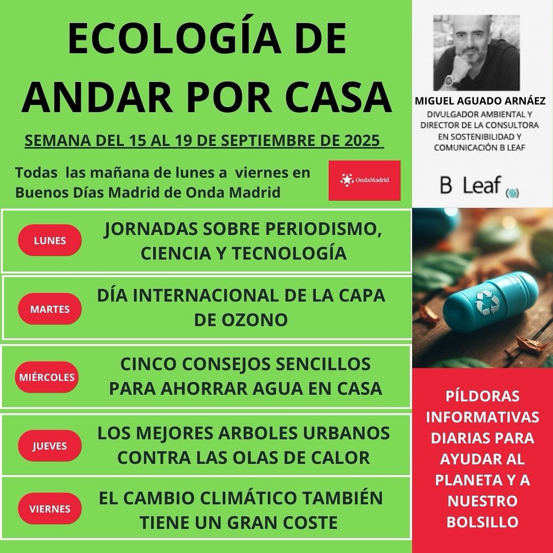 Cada día en <a href="/BuenosDiasTM/">Buenos Días Madrid</a> de <a href="/ondamadrid/">Onda Madrid</a> puedes escuchar una pequeña píldora informativa sobre sostenibilidad y medioambiente.