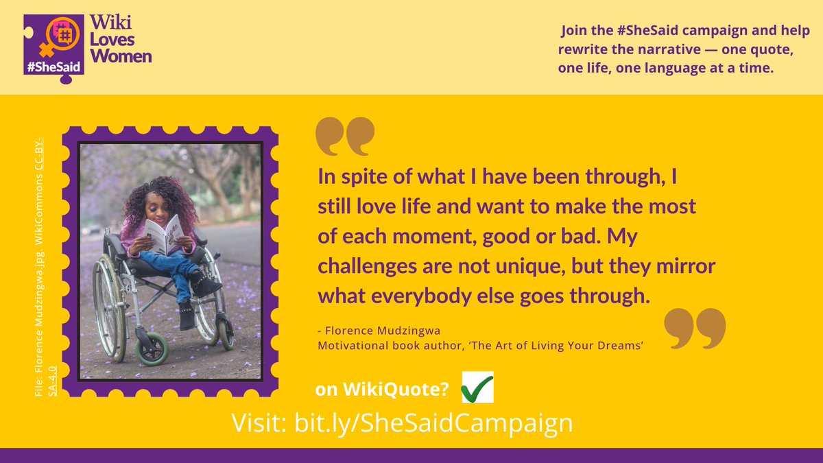 WikiLovesWomen's tweet image. 💬✨ Stories connect us.
When women share wisdom, they build bridges of empowerment & inspiration.
Add their words to Wikiquote & ensure women’s voices are amplified, remembered & celebrated across generations. 🌍📚
#SheSaid2025 #WikiLovesWomen #KnowledgeEquity #HerStoryMatters