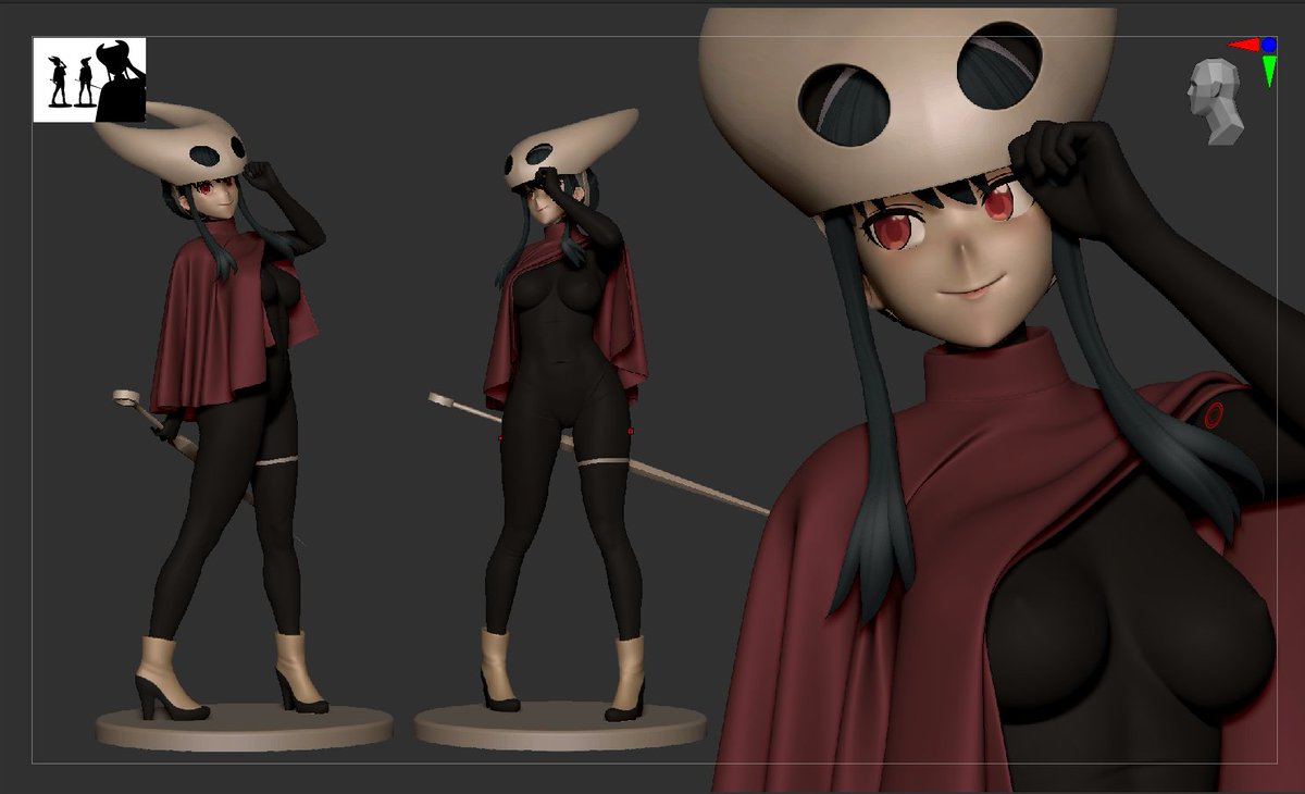 このクロスオーバーのアイデアが本当に気に入っています。エマのプロジェクトから少し離れて気分転換に作った小さなスカルプトです。  #WIP #zbrush #ガレージキット #フィギュア