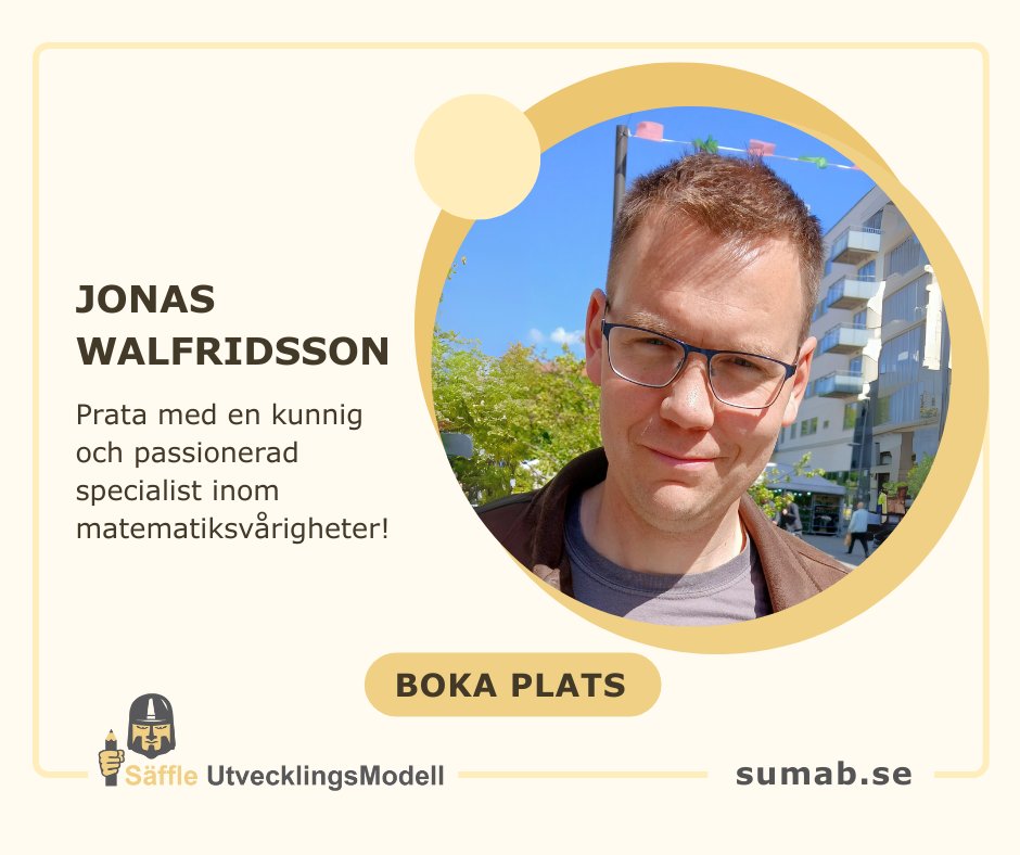 SaffleUMAB's tweet photo. Jonas Walfridsson, leg. logoped med spetskompetens inom dyskalkyli, har bara ett tillfälle kvar hos oss om specifika räknesvårigheter och dyskalkyli! 🙌

Välkommen med din anmälan på https://t.co/A2nKO8Zghg!

#Logopeder #Specialpedagogik #Specialpedagoger #BarnsUtveckling https://t.co/v4GkHzgAd9