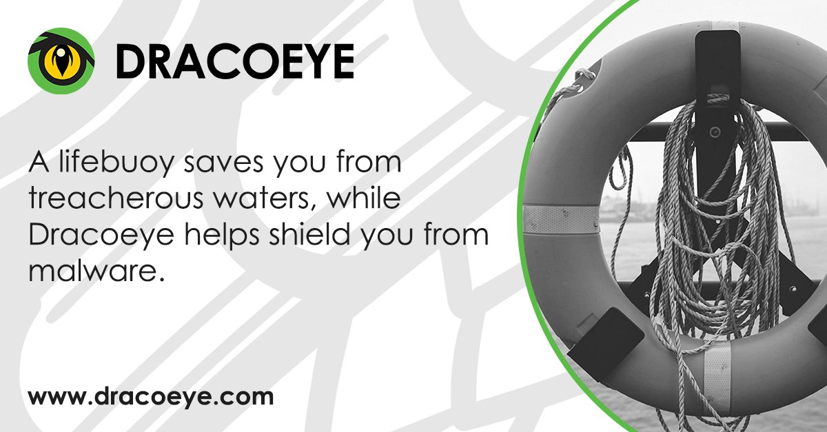 If you’re ever out of your depth, a lifebuoy will pull you to safety. And similarly, Dracoeye could help save you from malicious hackers.

Use the Dracoeye search box to check its safety. Give it a go; it could be a lifesaver!

dracoeye.com

#Dracoeye #cybersecurity
