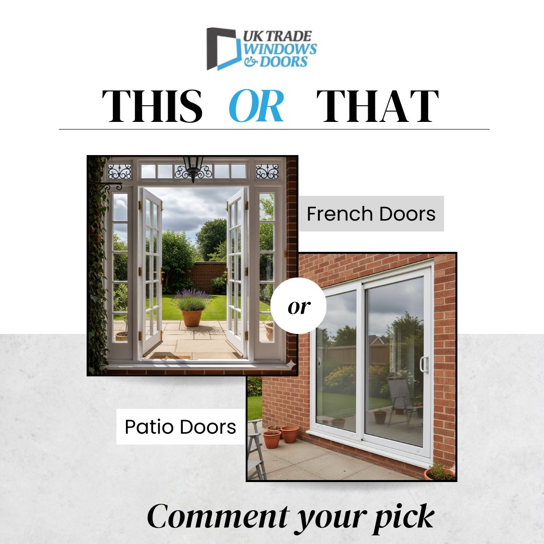 SuppliesUkTrade's tweet image. Which style suits your home best? Tell us below.

🌐 tradewindowsonline.com
📞 020 8504 6766

#FrenchDoors #PatioDoors #DesignChoice
