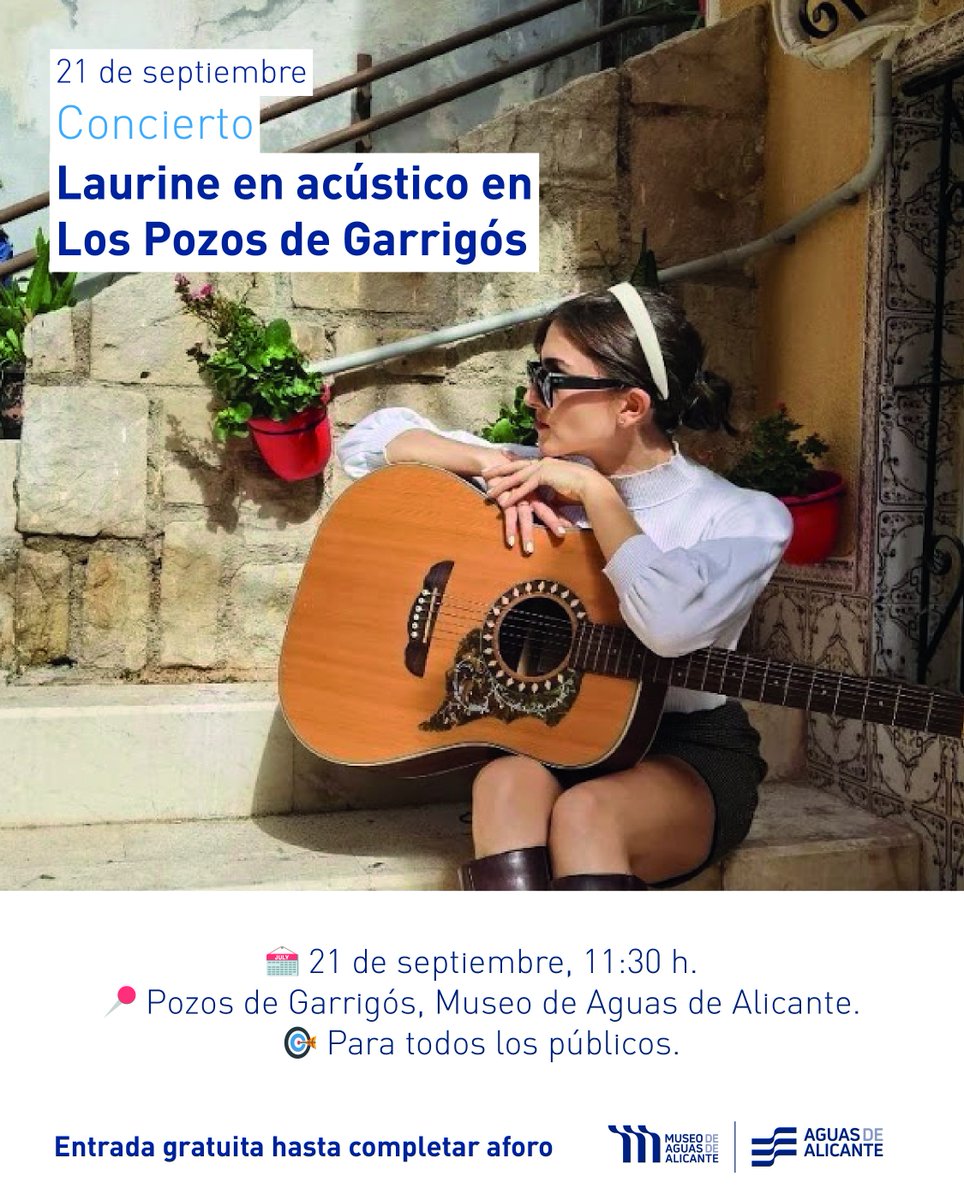 🎵 La música de Laurine resonará el domingo en los Pozos de Garrigós. Ven al Museo de #AguasdeAlicante y disfruta de Alicante, el agua y el arte.

#AguasdeAlicanteEstamosAquí <a href="/AlicanteMuseos/">MuseosDeAlicante</a>