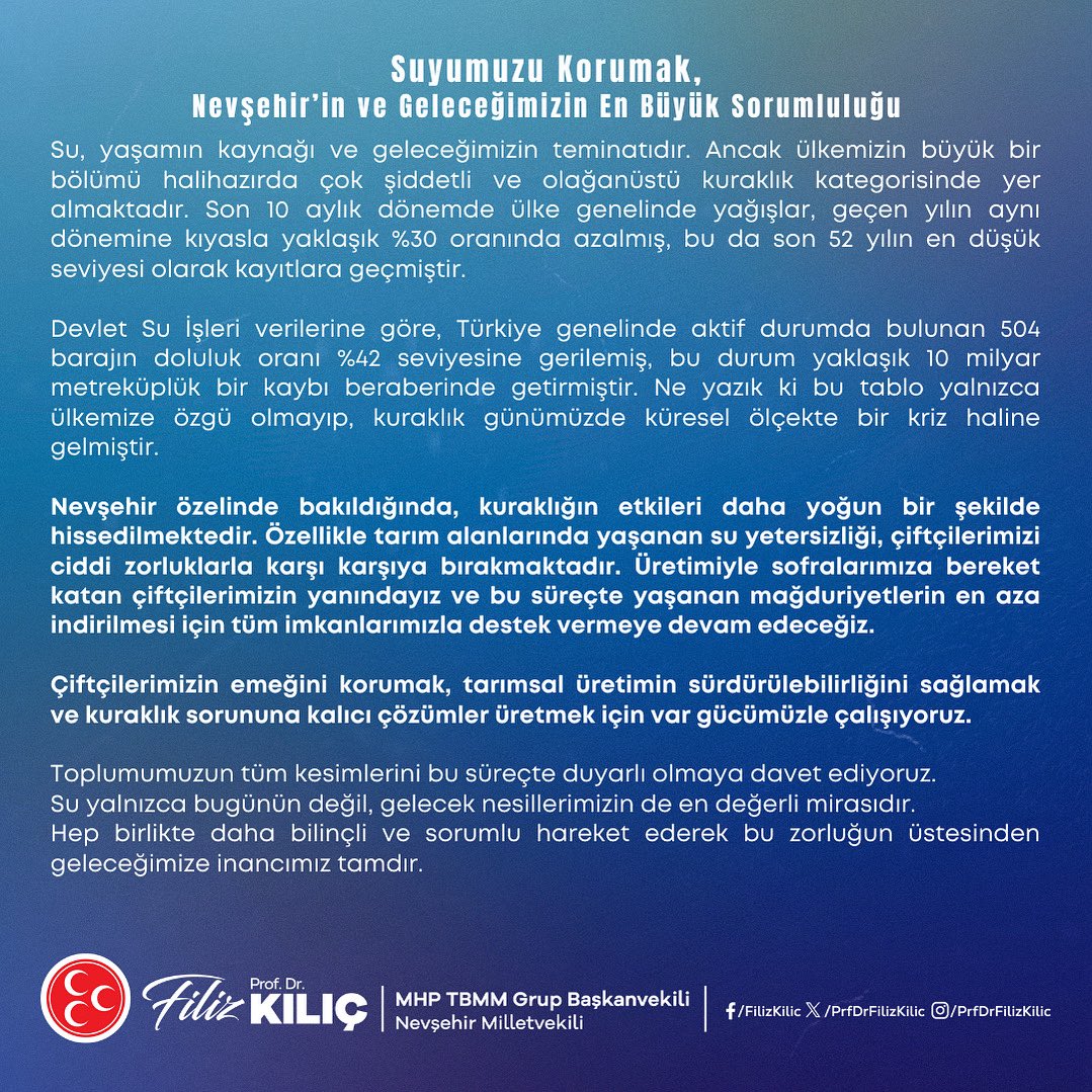 💧Suyumuzu Korumak,Nevşehir’in ve Geleceğimizin En Büyük Sorumluluğu