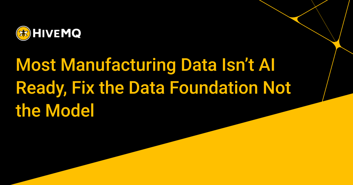 HiveMQ's tweet photo. AI in manufacturing doesn’t fail because of weak models—it fails because the data isn’t AI-ready. The fix? 🛠️ A #UnifiedNamespace with #MQTT as the data foundation.
💡 Fix the foundation first, and AI will scale by design.
Learn more: https://t.co/DA1wrvelBP
#AI #IIoT https://t.co/X8riNfFwMP