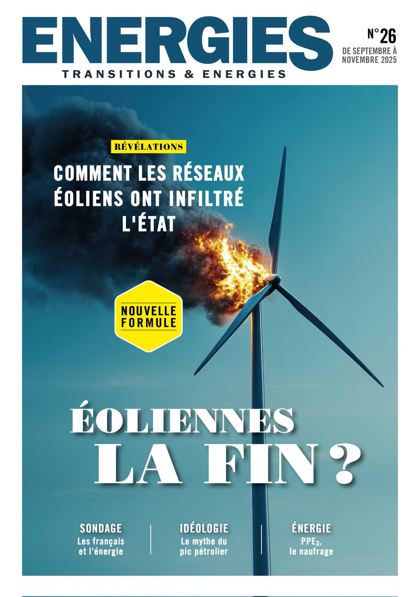 #ÉOLIENNES LA FIN 

UN DOSSIER CHOC DE TRANSITIONS ET ÉNERGIES 

▶️ SORTIE LE 18 SEPTEMBRE 

A LIRE ET A DIFFUSER 

S'abonner ⤵️
boutique.transitionsenergies.com/abonnements