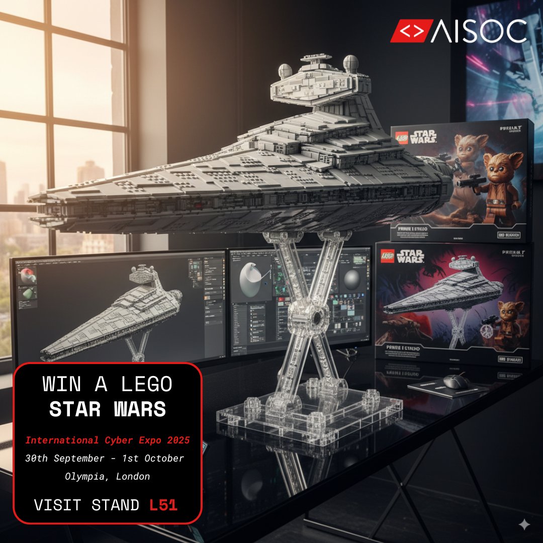AISOC &amp; <a href="/LogPointSIEM/">Logpoint</a> at Int. Cyber Expo (30 Sept–1 Oct).

Win Star Wars LEGO!

1st prize: AT-AT Driver Helmet.

Visit our stand- L51.

#CyberSecurity #Giveaway