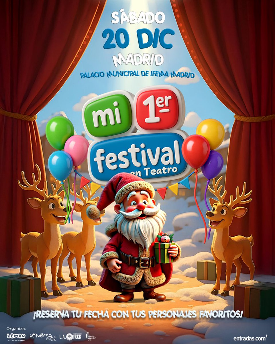 ¡Peppa Pig! ¡My Little Pony! ¡LOL Surprises! ¡Pocoyó! ¡Masha y El Oso! ¡Simón! 

🎈¡Los personajes favoritos de los más pequeños JUNTOS en MADRID 🎈

🎟 Entradas a la venta en entradas.com desde el 18 de Septiembre a las 12h

#miprimerfestival <a href="/entradas/">entradas.com</a> <a href="/IFEMA/">IFEMA MADRID</a>
