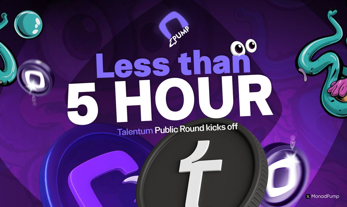 mpump_xyz's tweet image. 👀 Less than 5 HOURS until the @TalentumID Test IDO goes live on MonadPump 💜

🔥Raise: 25,000 MON
Price: $0.05
Min 1 MON - Max 250 MON

100% TGE, no cliff 🚀Stay sharp. Get your MON ready. Blink = miss it 👉 mpump.xyz

#Monad #Talentum #IDO #Launchpad #MonadPump