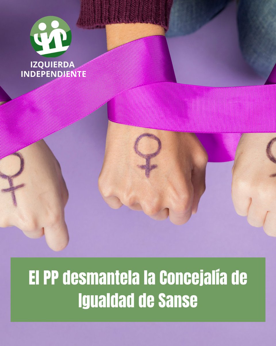 🚨 #IzquierdaIndependiente denuncia el desmantelamiento de la Concejalía de #Igualdad de #Sanse y exige más medios personales y económicos. 
izquierdaindependiente.es/izquierda-inde…

⚠️Sólo quedan 2 técnicos en TODO el departamento
⚠️Eliminados todos los puestos administrativos
⚠️Anulado el