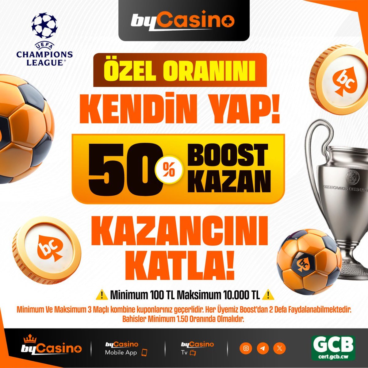 Güncel giriş byc-girisleri.xyz/?ref=aSbeoqdSrx

📣 Şampiyonlar Ligi Maçlarına Özel Boost Kampanyası! 🔥

⚽️ Bugün oynanacak Şampiyonlar Lig karşılaşmalarına özel:

👉 3 Maç'a Bahis Al!

👉 Tüm maçlara minimum 1.50 oran!

👉 Anında %50 ORAN BOOST kazan! 

👉 Sınırlı Sayıda! Hemen Bahis Yap!