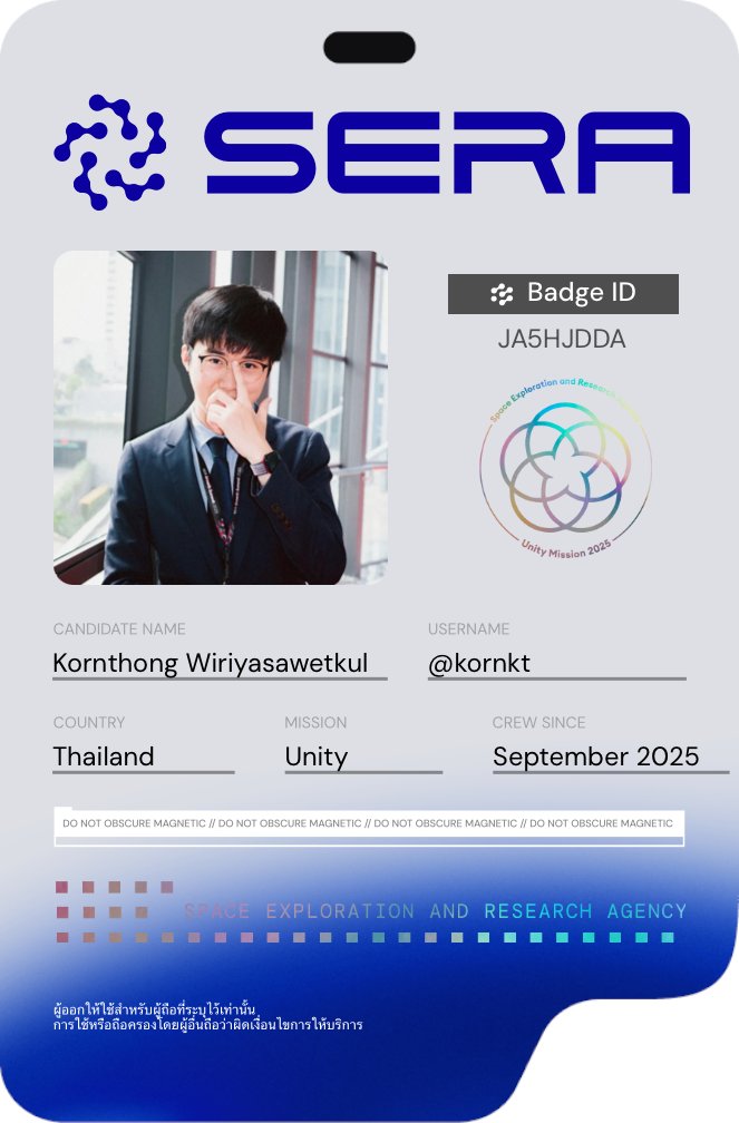 ผมสมัครเข้าแข่ง #RaceToSpaceTH ที่จะคัดเลือกคนไทยคนแรกไปอวกาศ เป็นที่เรียบร้อยครับ

เมื่อวานทาง True Visions NOW ได้เปิดตัวโครงการนี้ขึ้น และจริงๆ แคมเปญนี้เปิดกว้างมากครับ แค่มีอายุมากกว่า 18 ปี ก็สามารถสมัครได้ โดยใช้ลิงก์นี้ได้เลยครับ -> t.me/sera_mission_c…

#SERASpace