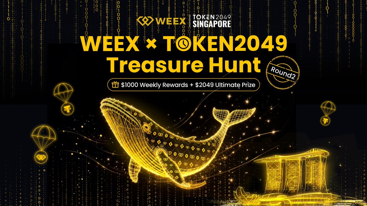 WEEX_Official's tweet photo. 🗺️ WEEX x TOKEN2049 Treasure Hunt – Round 2

Your mission:
✅ Tag 3 friends & quote with #WEEX #TOKEN2049
✅ Follow IG https://t.co/ZICmMPv1qb & YT https://t.co/b9wTpOSTHi
✅ Complete the form https://t.co/bP0Y3FSvl3

🎁 Rewards unlocked:
$25 USDT × 12 winners
$2,049 USDT Ultimate Prize 🏆
⏳ Deadline: Sep 22 | 📢 Winners Sep 23 @TOKEN2049

#WEEXEvents #CryptoEvent #LifeWithWEEX