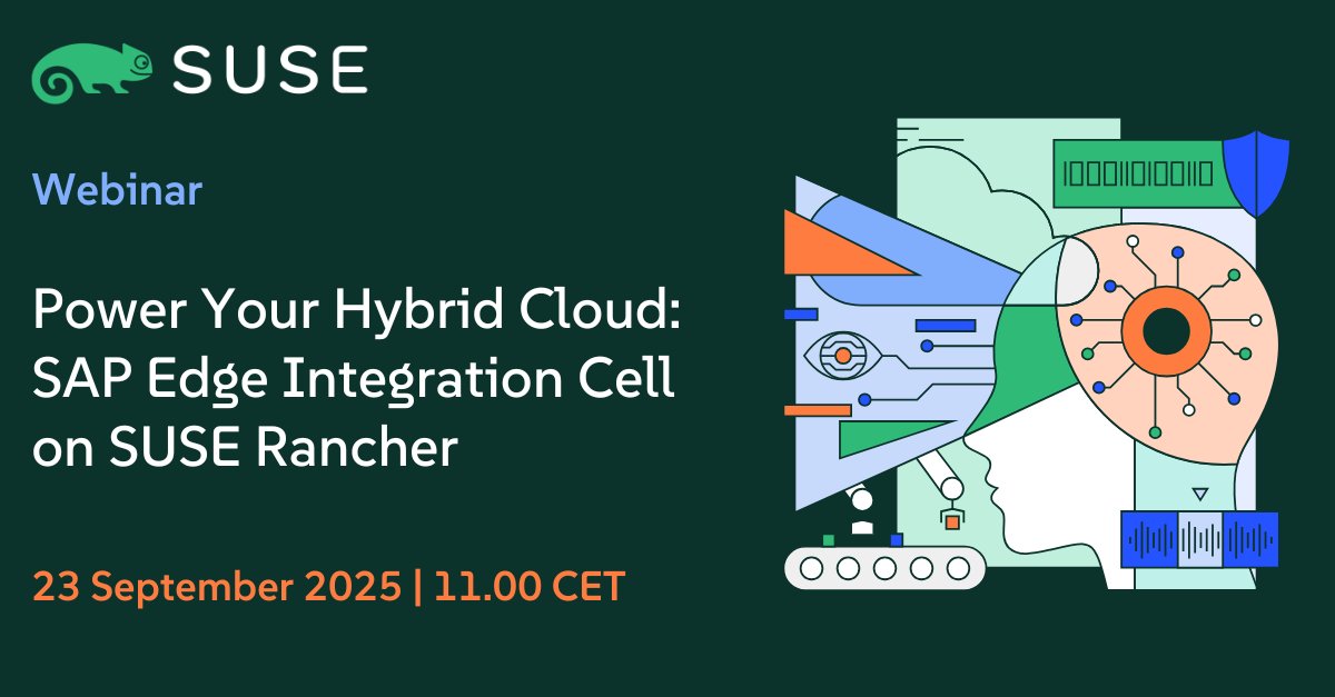 Still stuck with legacy Linux? 🧨 Break free with SUSE’s webinar on Sept 25 💥
💡 Cut costs 🌐 Hybrid cloud + edge strategies 🛡️ Enterprise-grade support ⏳ Future-proof infra
👉 Register now okt.to/67lmMI
 #Linux #OpenSource #SUSE #CloudNative #ITStrategy