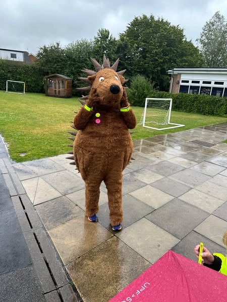 Last week we were lucky enough to meet all the children from Birstwith Primary School to discuss how to stay safe when we are all walking and cycling.
We spoke about the importance of being bright and being seen, as well as basic road and cycle safety.
Spike also joined in!