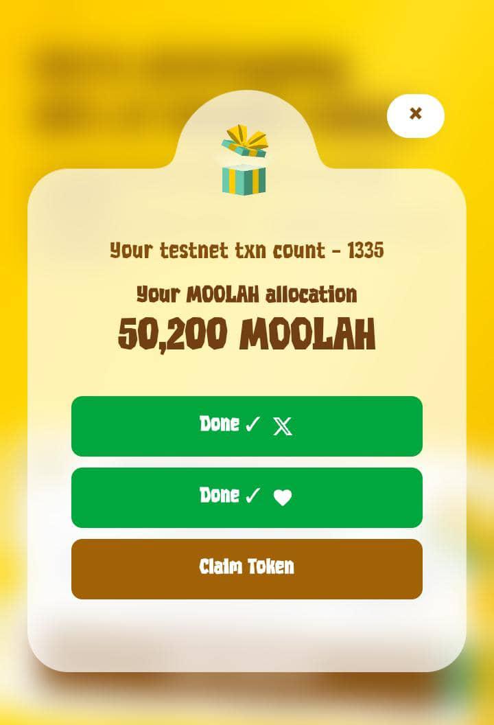 B@¥~G€N!U$ | (🍊,💊) (@cryptonanite) on Twitter photo 🟪 MOOLAH pre-claim is LIVE!
If you’ve done 50+ txs on Monad testnet so far, <a href="/Moolah_nad/">Moolah</a> has got something for you.
To claim:
🔗Go to airdrop.moolahnad.xyz/?ref=HGQKMFMD78
-Paste in your wallet address
-Complete quick social task
-Pre-claim your tokens
Token unlocks on <a href="/monad/">Monad (mainnet arc)</a> Mainet 🟪 MOOLAH pre-claim is LIVE!
If you’ve done 50+ txs on Monad testnet so far, <a href="/Moolah_nad/">Moolah</a> has got something for you.
To claim:
🔗Go to airdrop.moolahnad.xyz/?ref=HGQKMFMD78
-Paste in your wallet address
-Complete quick social task
-Pre-claim your tokens
Token unlocks on <a href="/monad/">Monad (mainnet arc)</a> Mainet