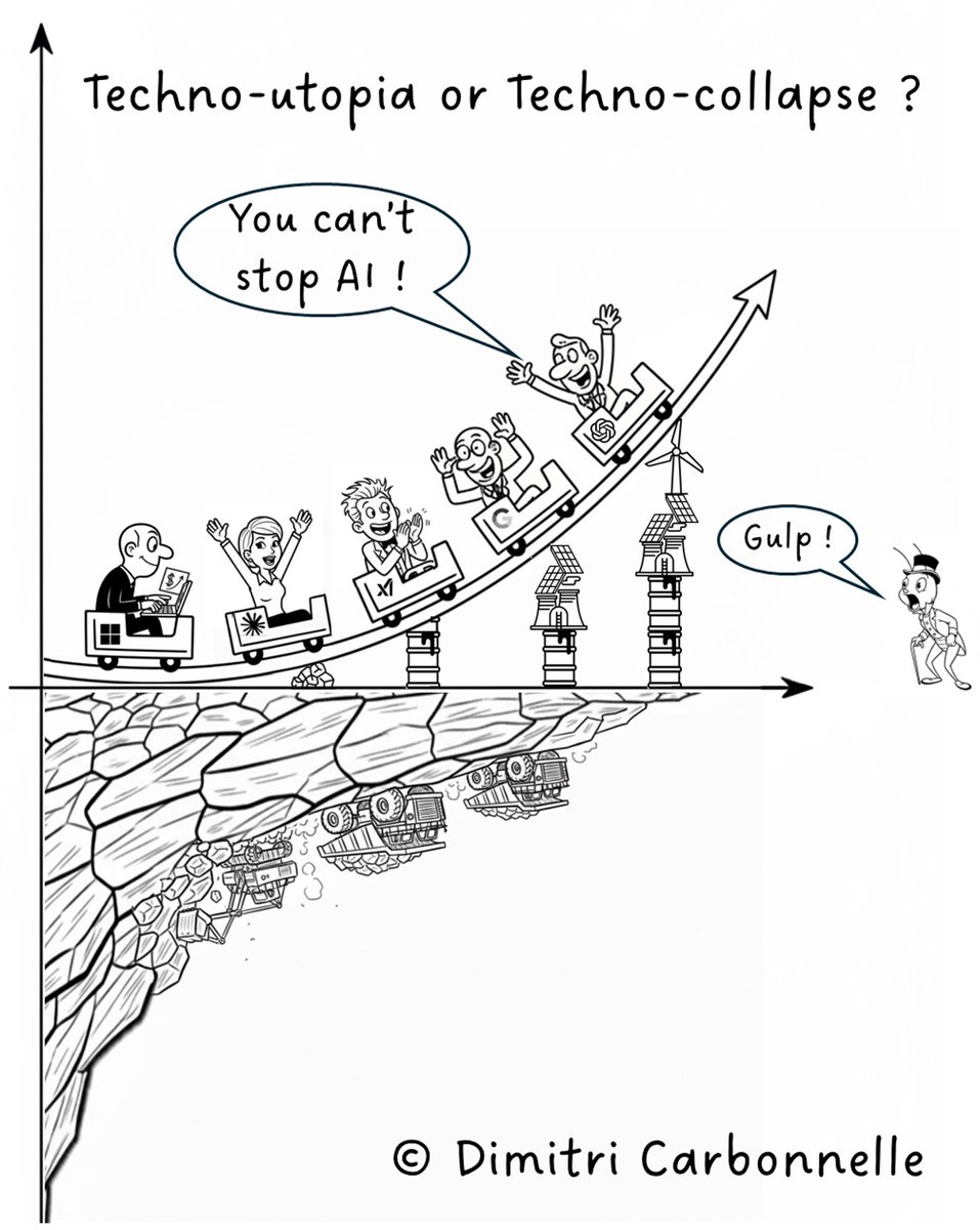 🤖 💣 #Technocollapse ? Serons-nous sauvés par l'#IA du #changementclimatique ? Selon certains, oui, mais imaginez que l’explosion de l'IA et robots dépouillait les humains d'électricité, eau... Pire encore, et si elles les détournaient à leur profit ? 
➡️ tiny.cc/pst_techcoll_1…