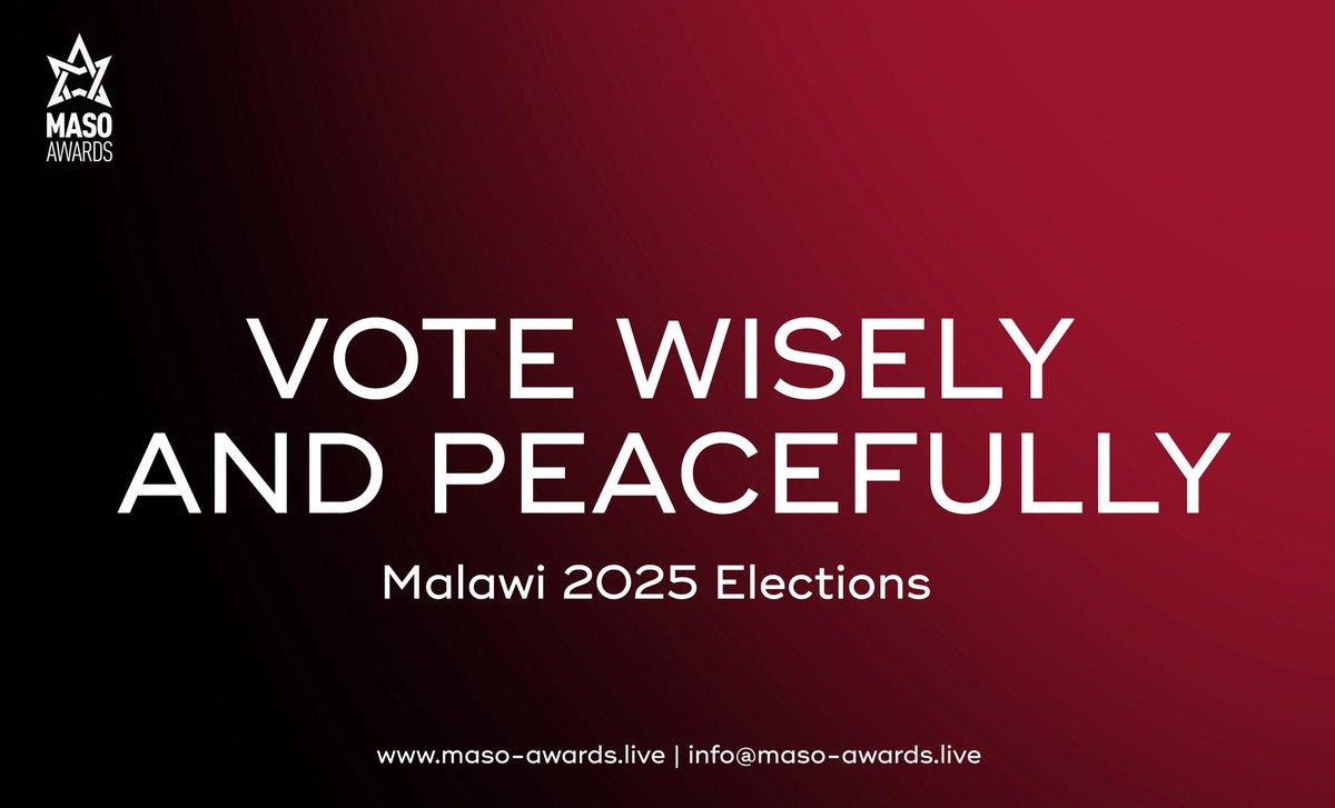 Dear voting members, as we are voting today let's remember to vote wisely and peacefully.

#MalawiVotes
#2025Elections