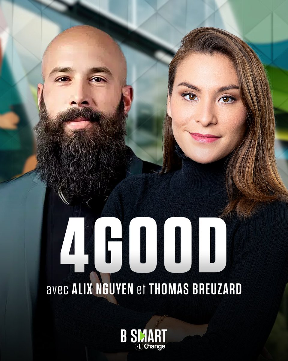 B_SMART_TV's tweet image. 🚨 C'est la rentrée pour 4GOOD ce vendredi 19 septembre à 8h30 sur @B_SMART_TV 

📺 Animée par Alix Nguyen et @ThomasBreuzard, #4good, c'est l'émission qui donne la parole aux leaders d'une économie juste et soutenable tous les quinze jours sur @B_SMART_TV 

Au menu : comment