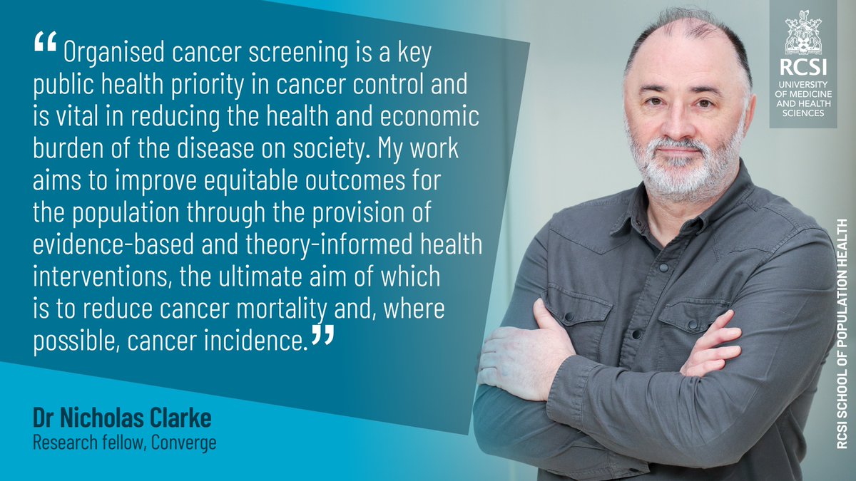 RCSI_PopHealth's tweet photo. Dr Nicholas Clarke is research fellow in Converge: Centre for Chronic Disease and Population Health Research. Nick is the principal investigator on a number of projects aiming to increase participation in Ireland's national organised cancer screening programmes. As part of Postdoc Appreciation Week, we asked Nick to tell us a little bit about his work.

#LovePostdocs #NPAW2025