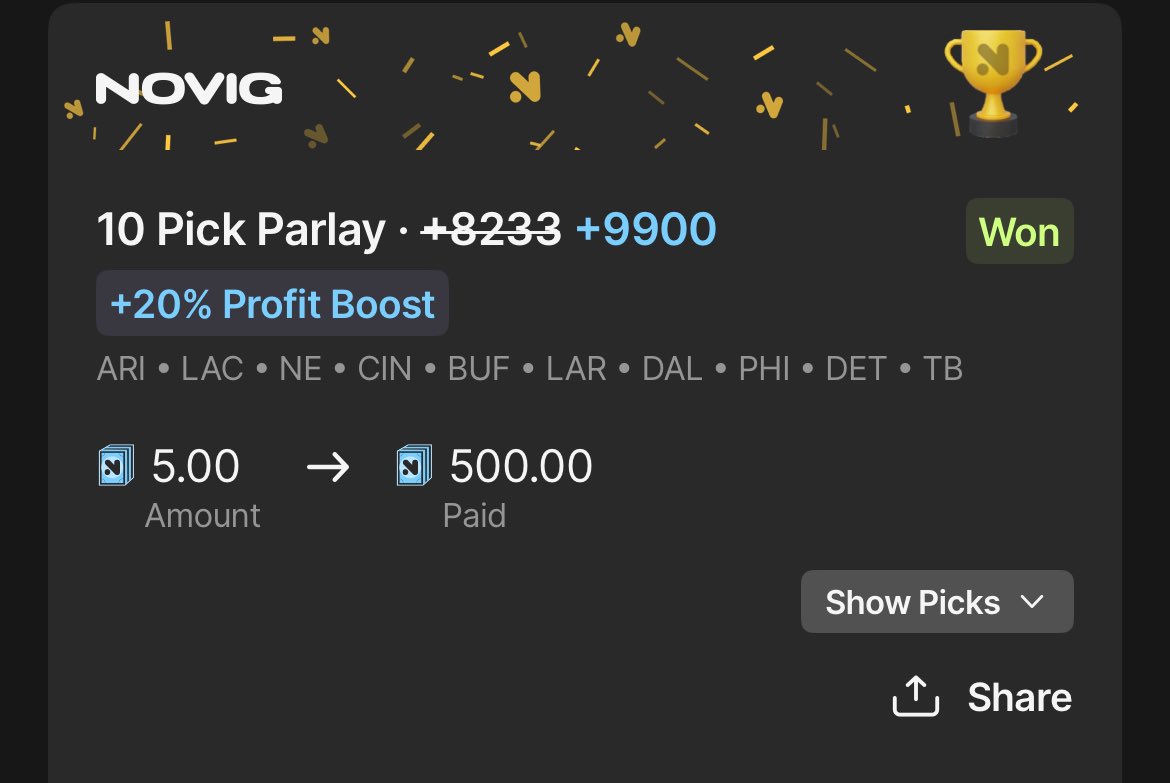 🤑CASH THE NFL LONGSHOT🤑
MobileTyler Lotto
Novig 20% Boost
10 Legs Max, No Problem!