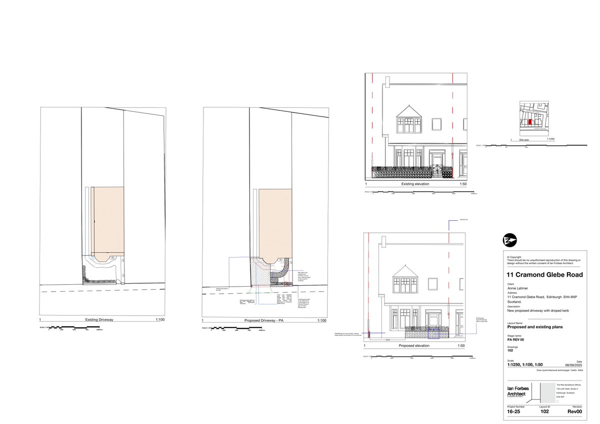 📍 11 Cramond Glebe Road Cramond Edinburgh EH4 6NP
👉 Create off-street parking bay by cutting back front wall and shrubbery, adding new driveway with dropped kerb onto Cramond Glebe Road.  .
⚖ Scale: 2/10
📂 Ref: 25/04722/FUL
🔗 tinyurl.com/yvlnd4gc