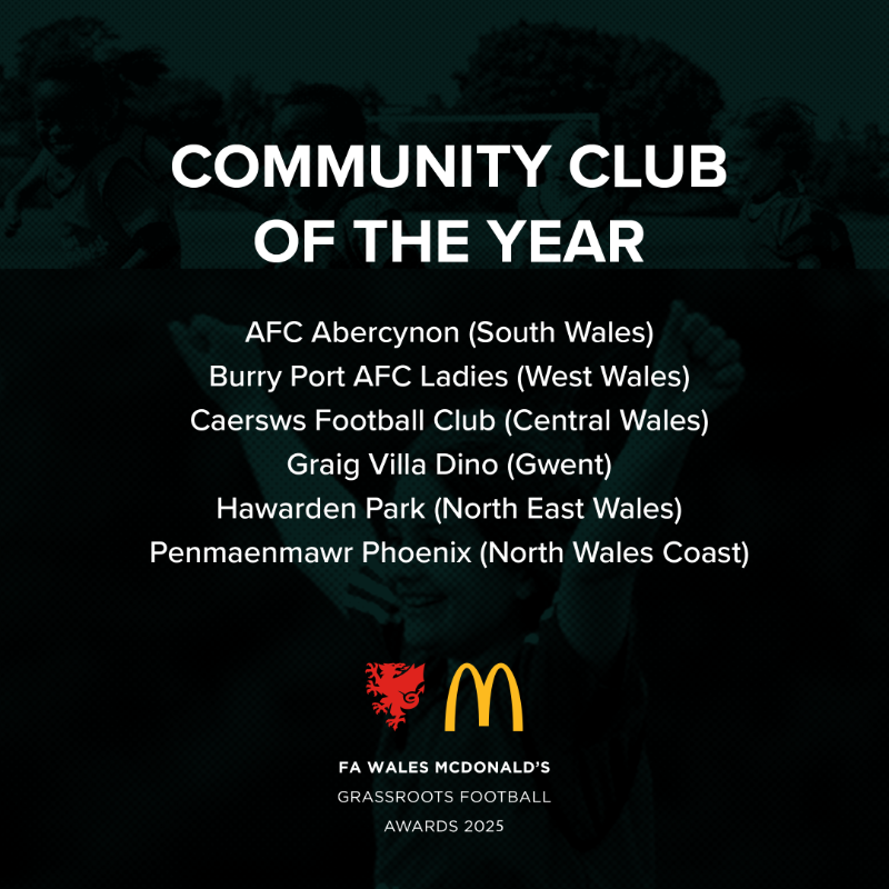 FAWales's tweet photo. The 2025 FAW McDonald’s Grassroots Awards recognise the unsung heroes of grassroots football ✨

Llongyfarchiadau to our regional winners, who have been celebrated across Wales ahead of September’s National Ceremony 🏆