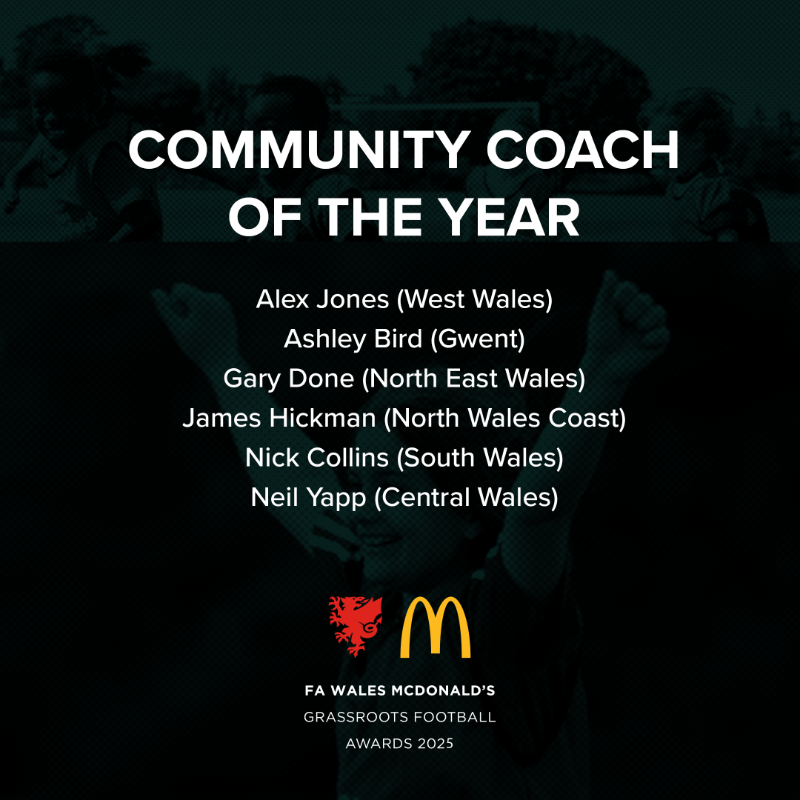 FAWales's tweet photo. The 2025 FAW McDonald’s Grassroots Awards recognise the unsung heroes of grassroots football ✨

Llongyfarchiadau to our regional winners, who have been celebrated across Wales ahead of September’s National Ceremony 🏆