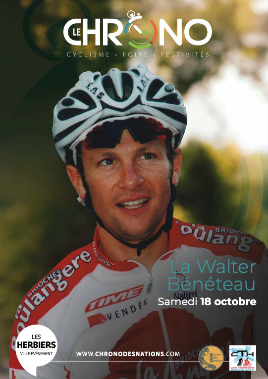 A tous les amoureux du cyclisme, une date à noter sur vos agendas : la Randonnée Walter Bénéteau, le 18 octobre prochain aux Herbiers.
<a href="/Vendee_U/">Vendée U Pays de la Loire</a> <a href="/DepVendee/">Département Vendée</a> <a href="/lesherbiers/">Les Herbiers</a> <a href="/TeamTotalEnrg/">Team TotalEnergies</a> 
#cyclisme