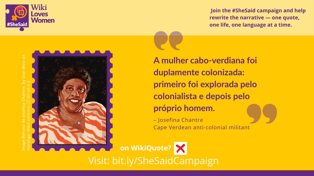 WikiLovesWomen's tweet image. Every contribution matters — whether it’s adding a quote or spreading the word. 

Let’s make sure women’s knowledge and voices are
📣Represented
📣Remembered
📣Celebrated

#SheSaid2025 #WikiLovesWomen #OpenKnowledge #EmpowerHer #Genderequality