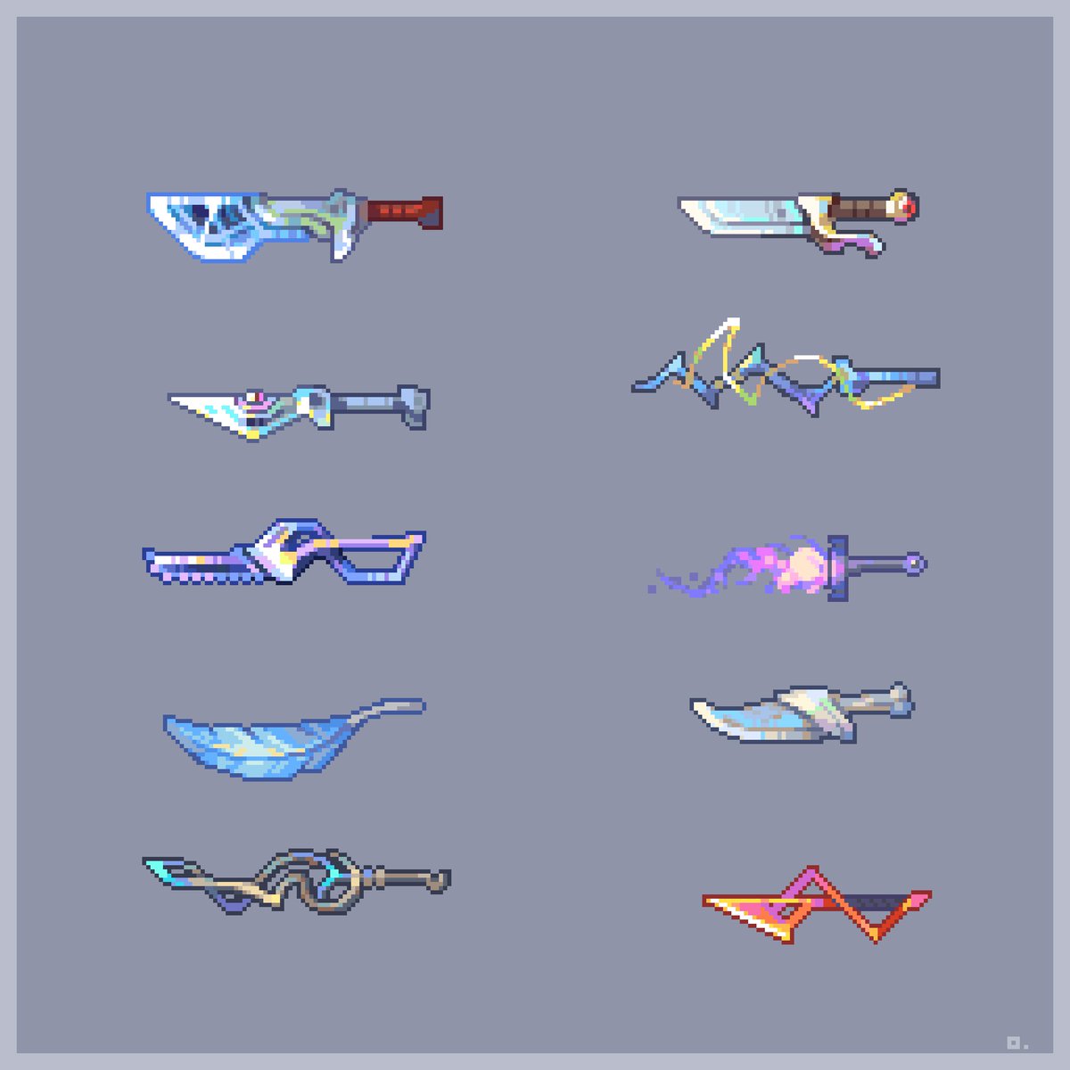 SDKTPro's tweet photo. #ドット絵 #pixelart Some weapons https://t.co/07rEYMlRt1