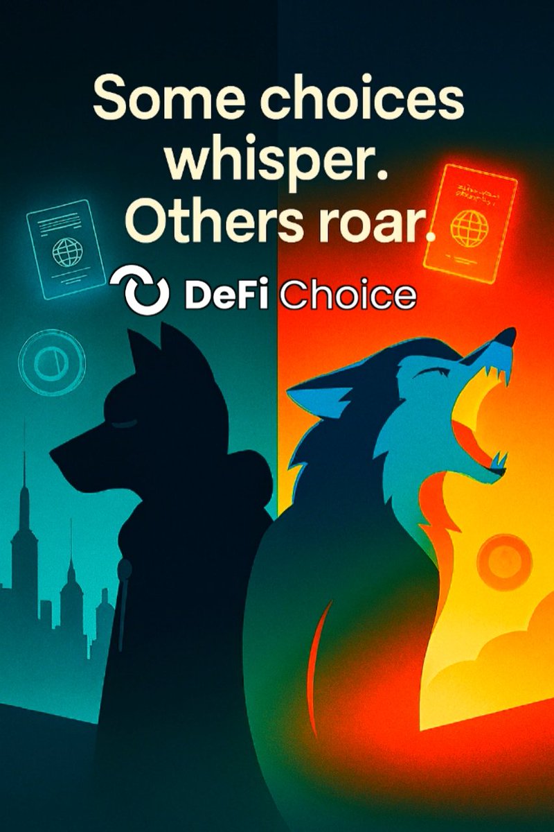 Some choices whisper.  
Others roar.  
This one asks: Would you leave everything behind for a new life abroad?  
No caveats. No comfort. Just courage.  

<a href="/DeFiChoice/">DeFi Choice</a>🧵