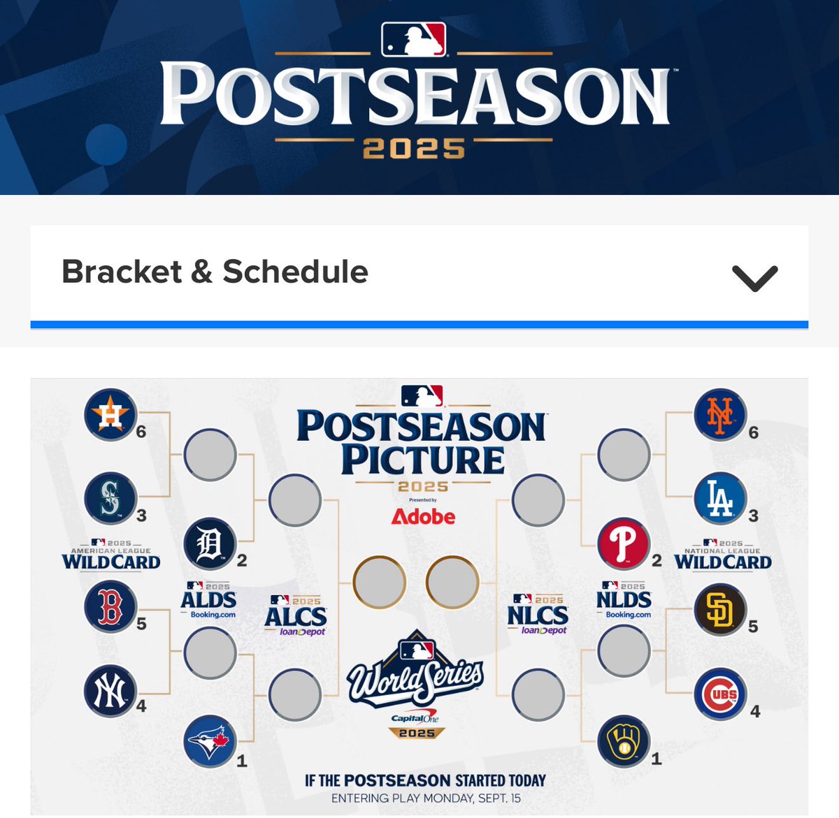 Mark the calendar for Red October in South Philly. 
Game 1  Saturday Oct 4
Game 2 Monday Oct 6

Who do you want to play? 

Full Post Season Schedule 
➡️ mlb.com/postseason
