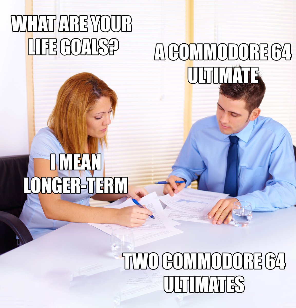 PadPoet's tweet image. Literallly me during interviews. (meme by Marco Van de Meulenhof via Facebook). #WeAreCommodore #C64 #Commodore64