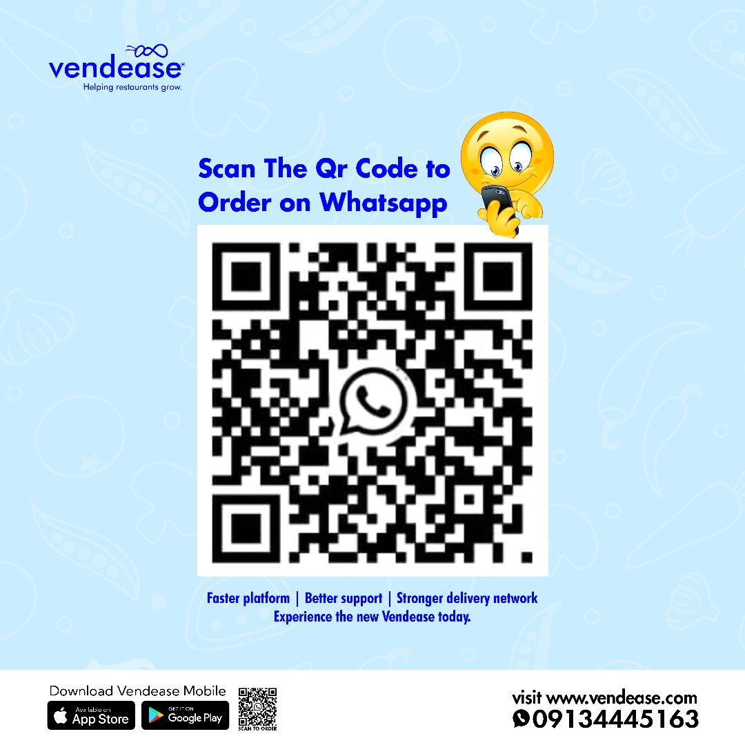 SCAN Vendease QR Code to Place Order on Whatsapp

#vendeaseafrica #helpingrestaurantsgrow